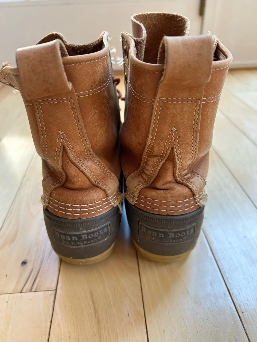 L.L. Bean Brown Leather & Dark Brown Rubber Men's Waterproof Duck Boots